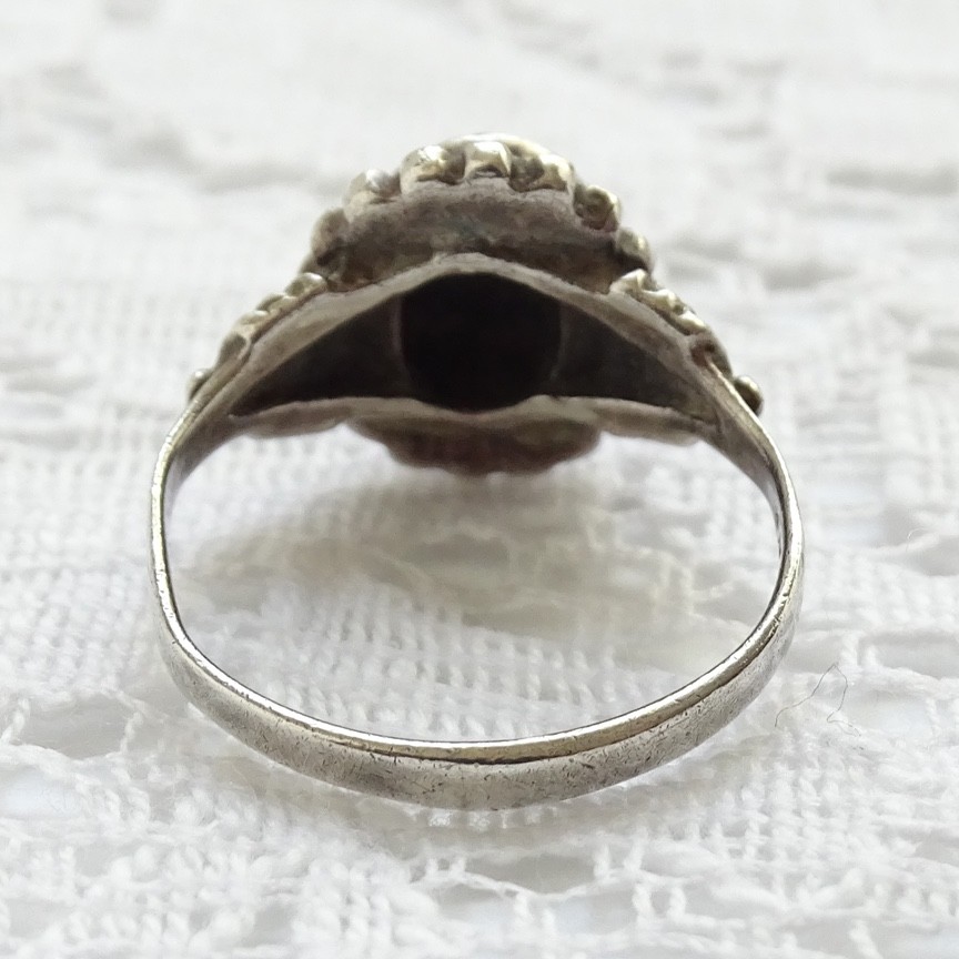 Vintage CW 925 Sterling Silver Black Onyx Designer Ring Size 6 3/4 Hallmarked