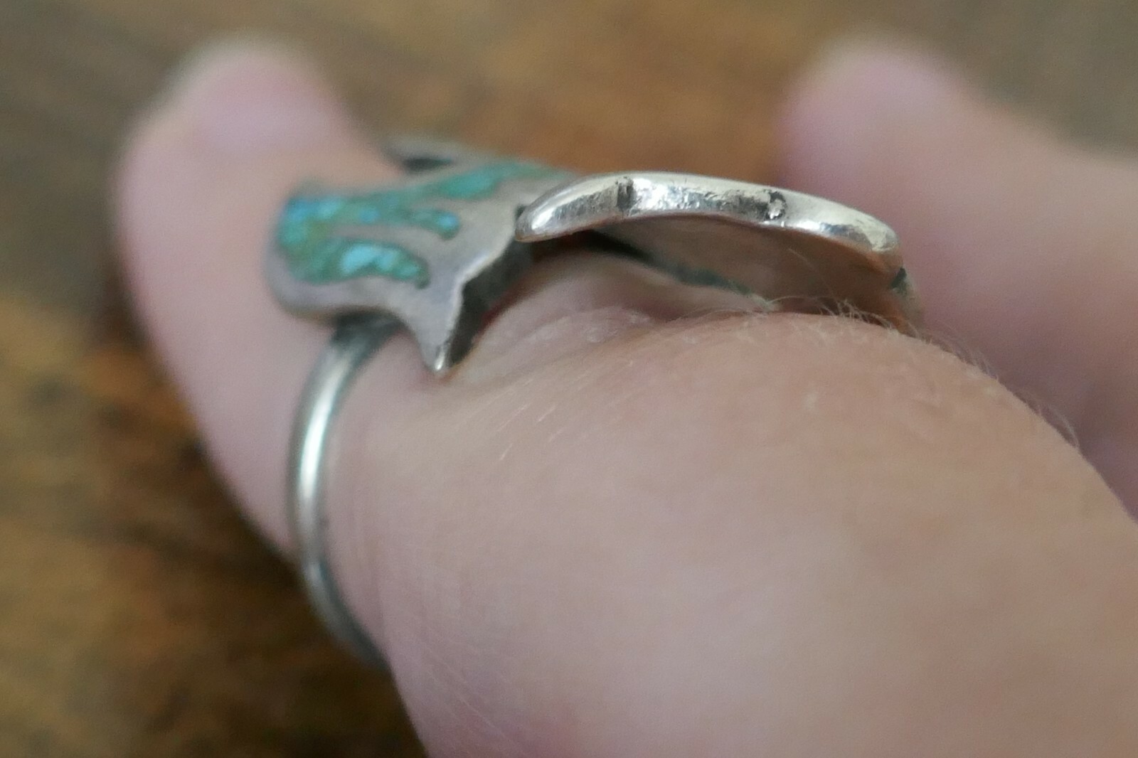 Vintage Southwest Sterling Turquoise & Coral Ring – Size 4.25 / 6.8 Grams