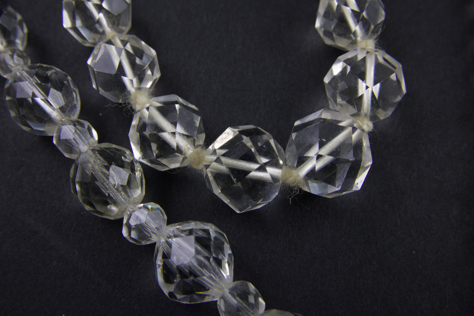 10 Vintage Wearable Faceted Rock Crystal & AB Jewelry Mix Lot Necklace Bracelet