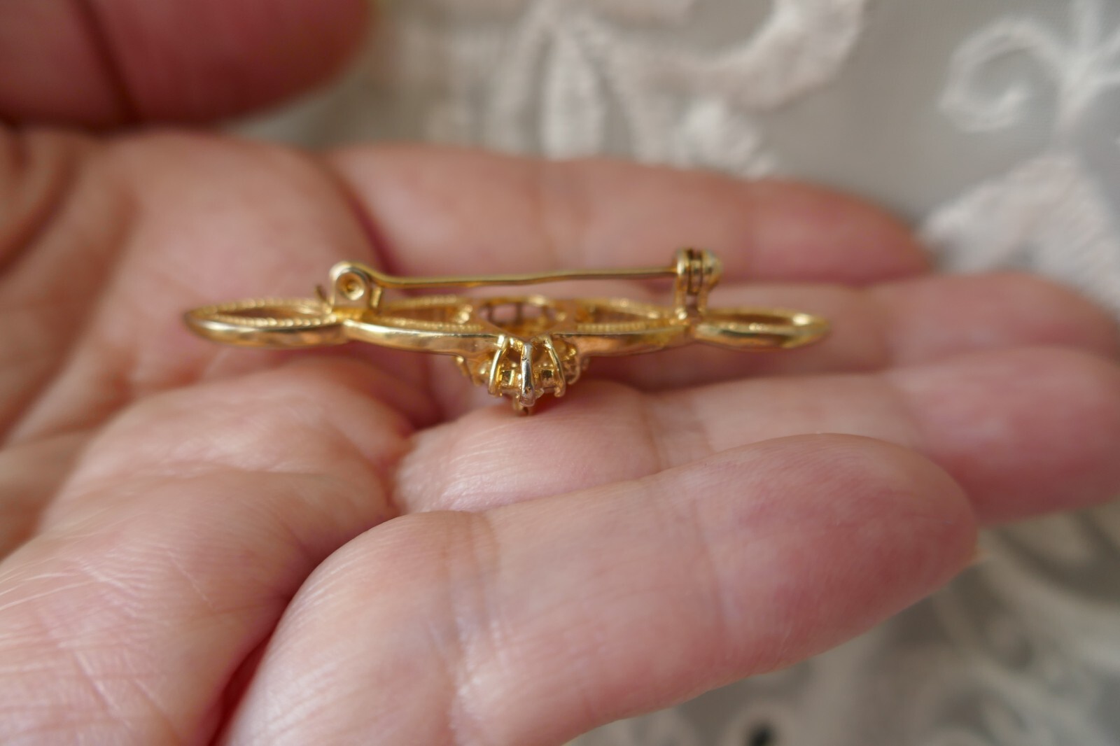 VTG Lot GP Set Citrine & Clear CZ Bracelet Pendant Necklace Enhancer Brooch Ring