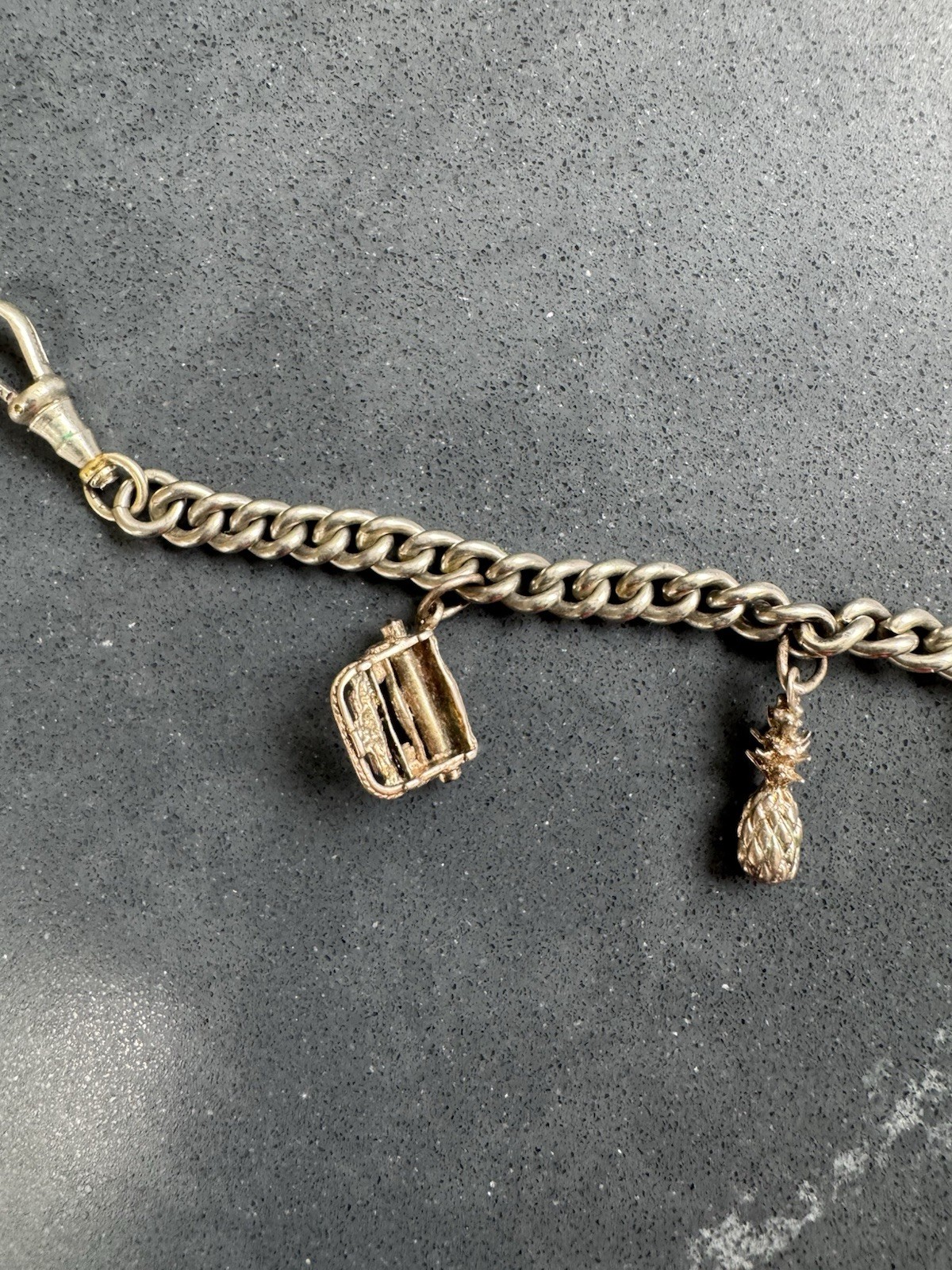 Vintage 4 charm silver bracelet