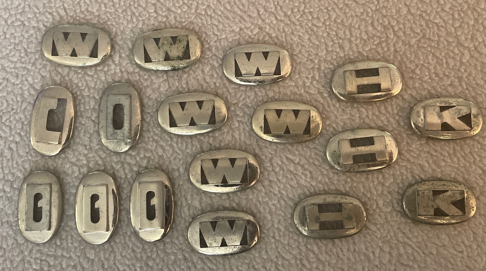 Vintage HADLEY Metal Initial Monogram Letters Arts & Crafts Retro Design