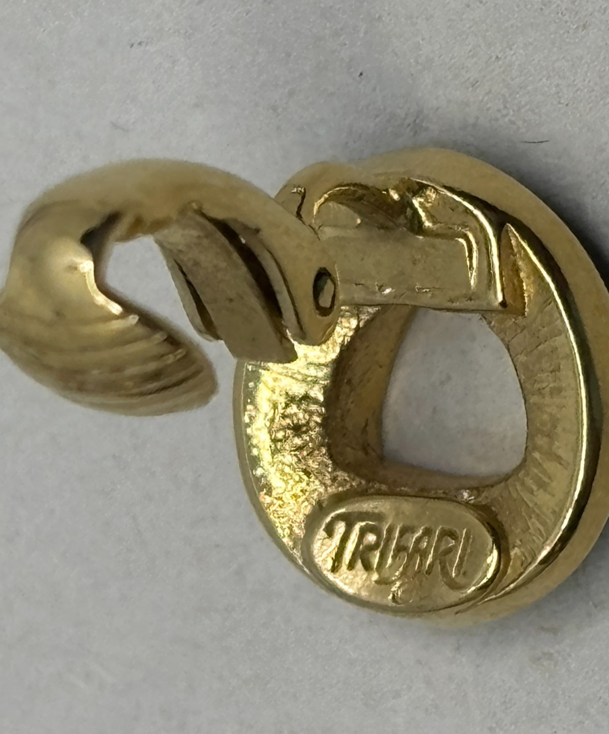2 Pairs Vintage 1955-1980s TRIFARI Clip On Earrings Gold Tone