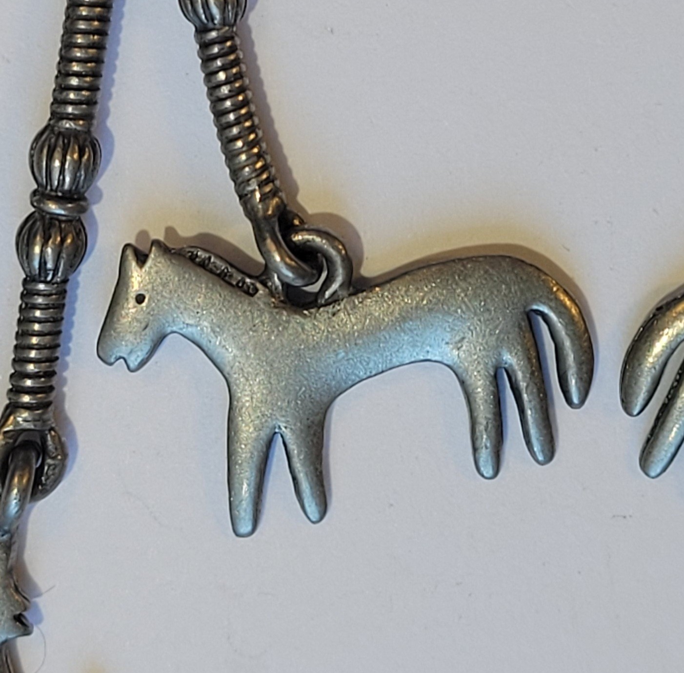 Southwestern Pewter Dangle Earrings Roadrunner Horse Coyote Or Wolf Vintage
