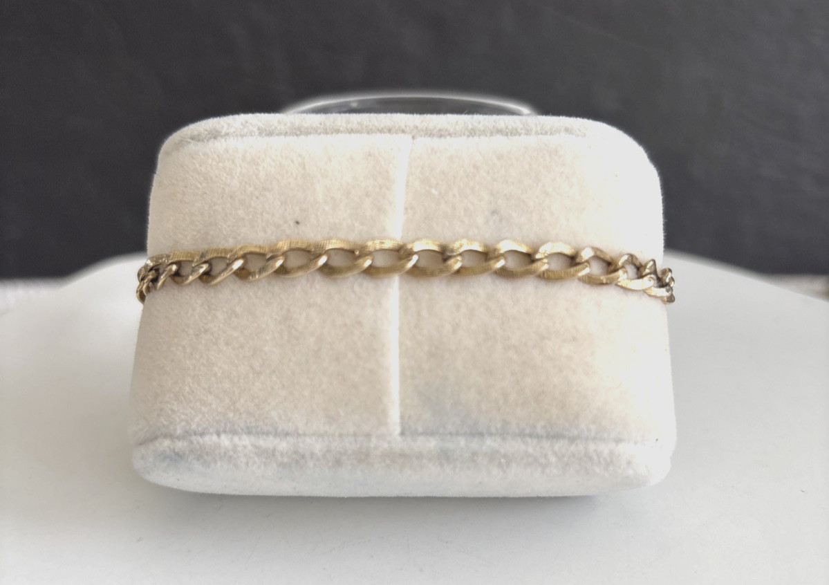 Vintage 1/20 12k Gold Filled Chain Link Bracelet 4 Mm