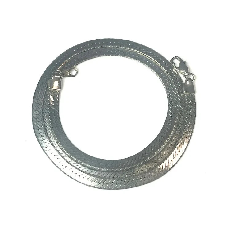 Estate Thick 14kGP Silver Herringbone Necklace