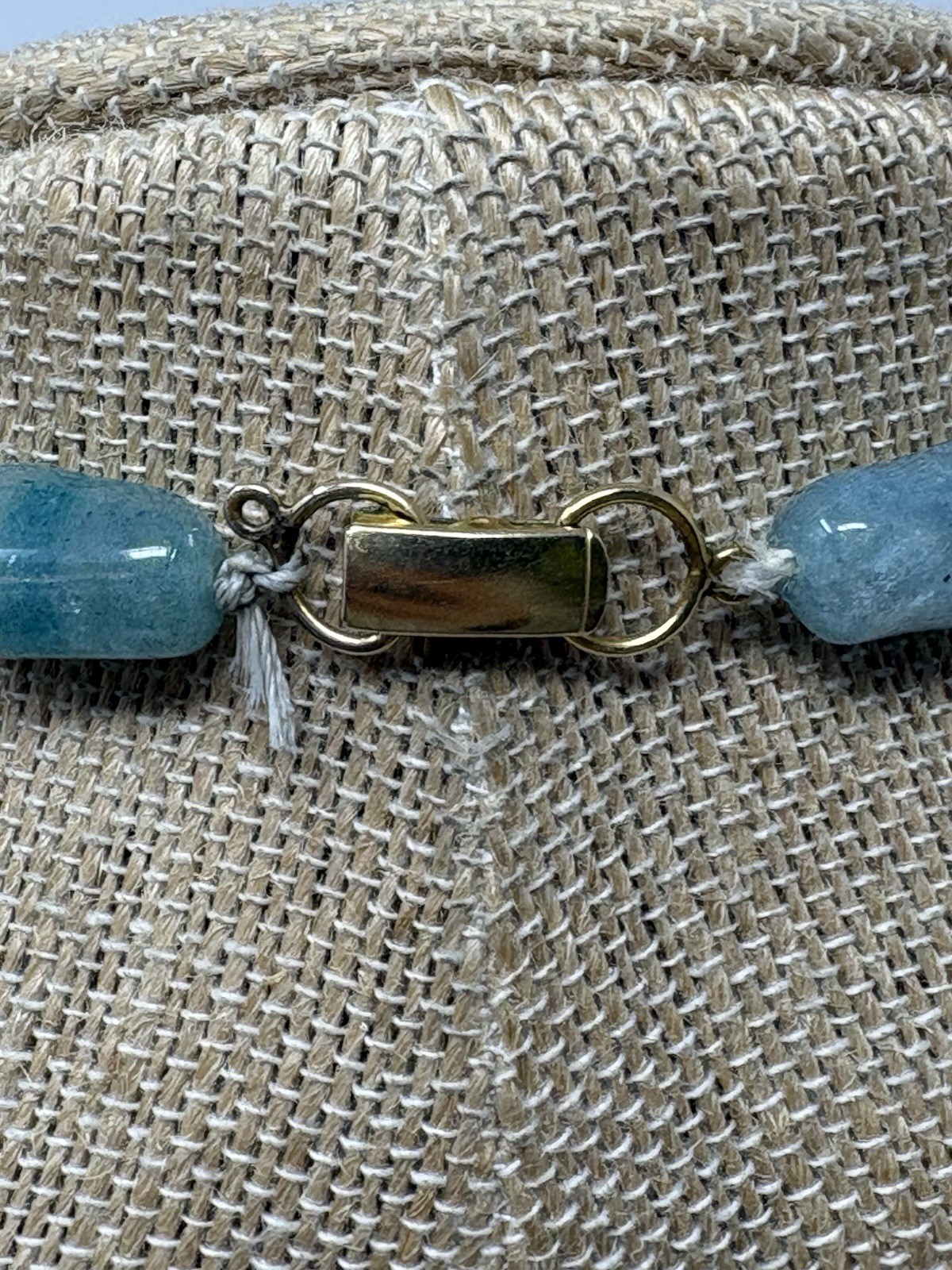 Vintage Aquamarine Nugget Bead Necklace 12K Gold Filled Clasp 17” Blue Beryl