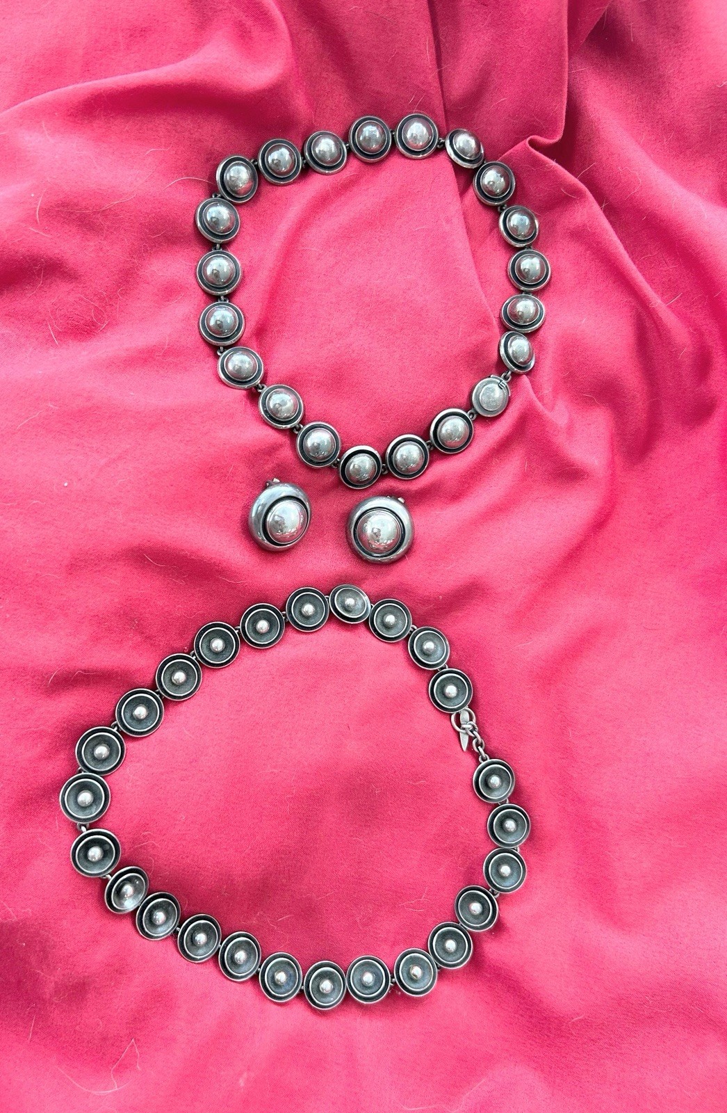 Vintage Sterling Silver NEILS ERIK Denmark Necklace, Choker & Earrings, Signed