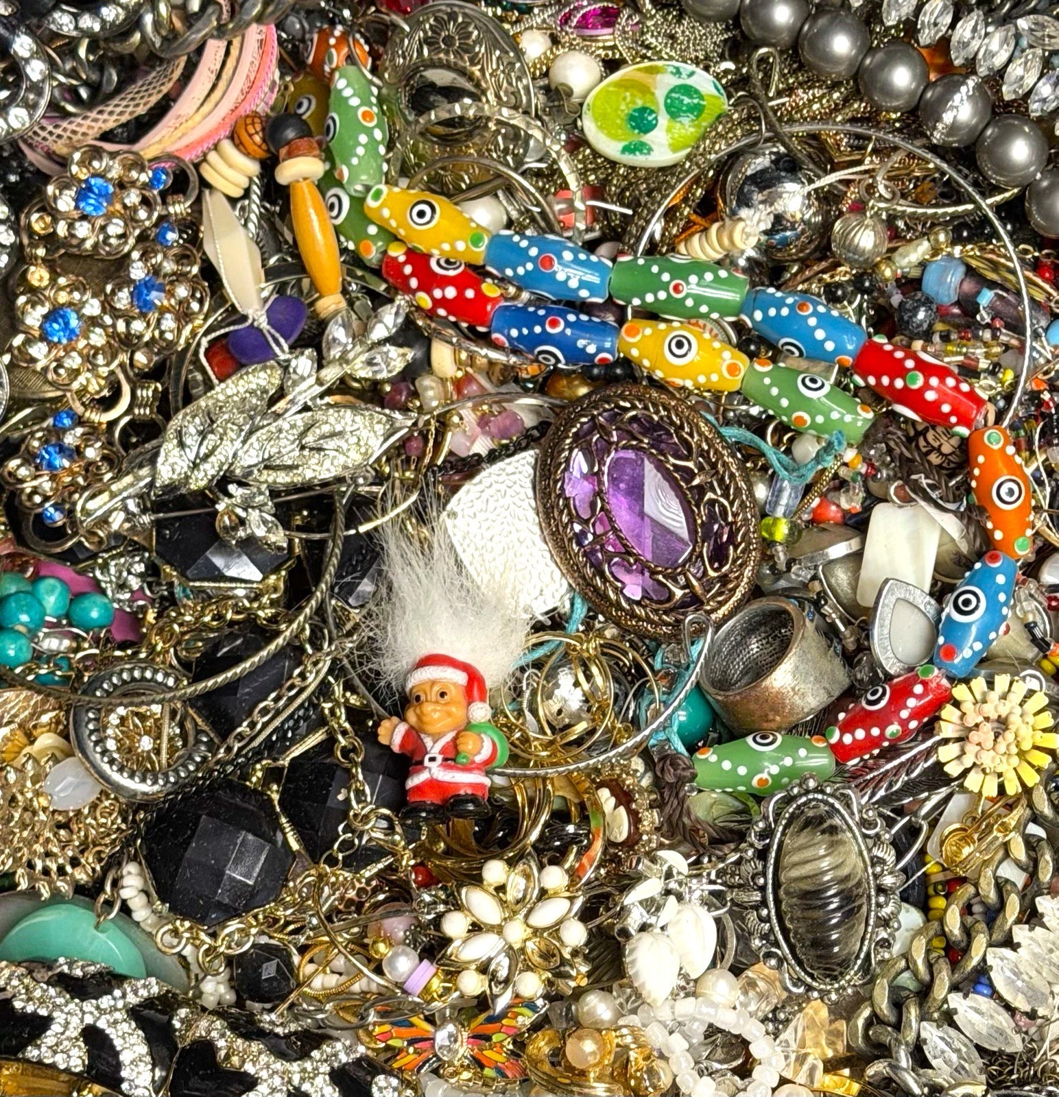Jewelry Lot 7 Lbs Pounds Unsearched Junk & Wear Vintage & Mod Tangles Treasure