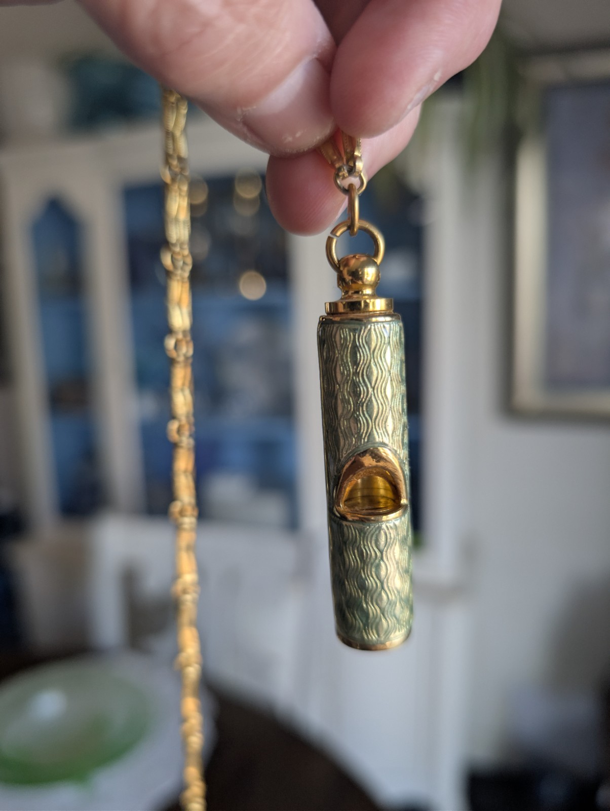 Metropolitan Museum of Art Forbes SIgned Guilloche Enamel Whistle Faberge