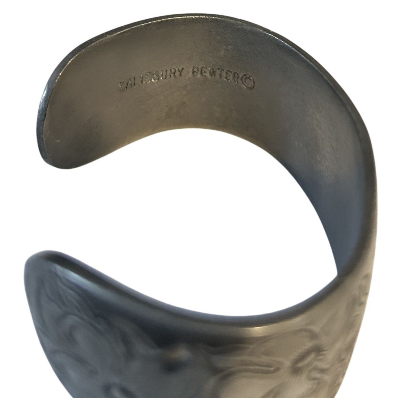 Salisbury Pewter Etched Cuff Bracelet flower February