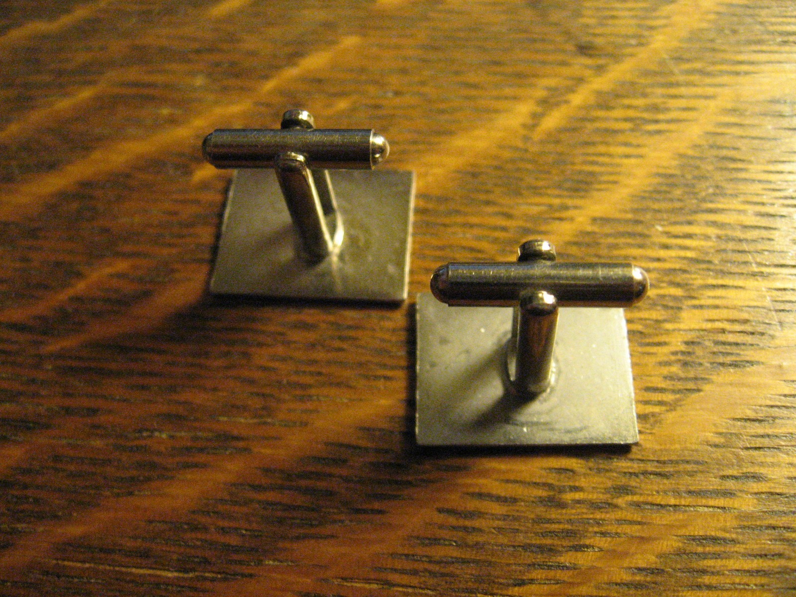 Cufflinks Vintage 1960’s Old Chrome Silver Lozenge Diamond Rectangle Retro Style