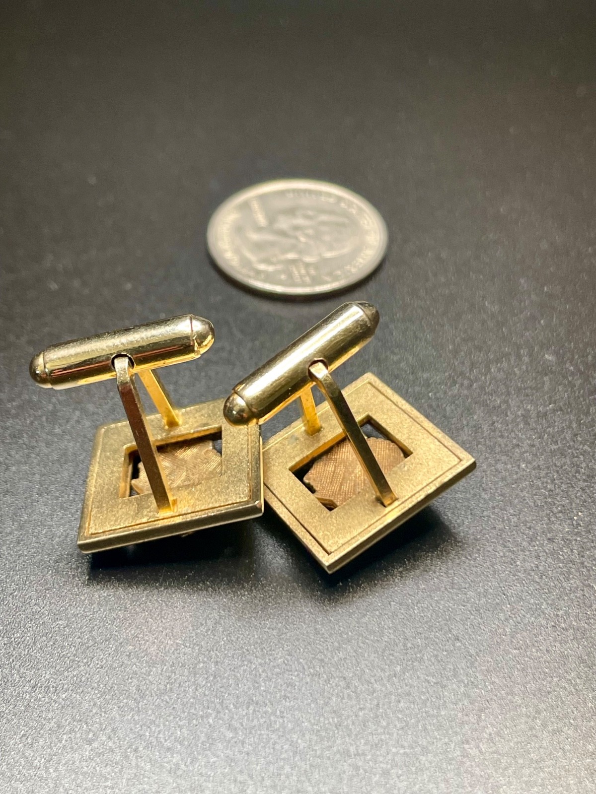 Vintage Classical Profile Cufflinks Gold Tone Greek Roman MCM