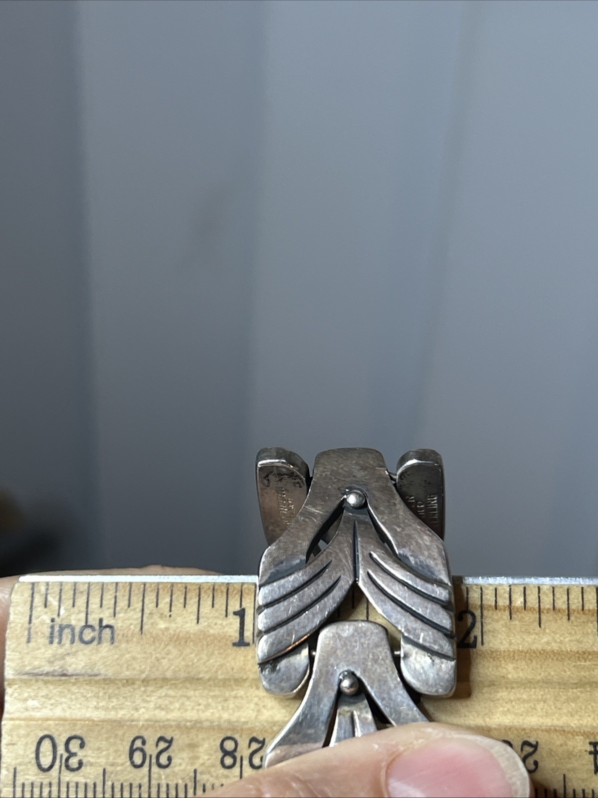 54. Vintage Maricela TAXCO 925 Sterling Linked Panel Bracelet 81.5g, 6 3/4″ Mex