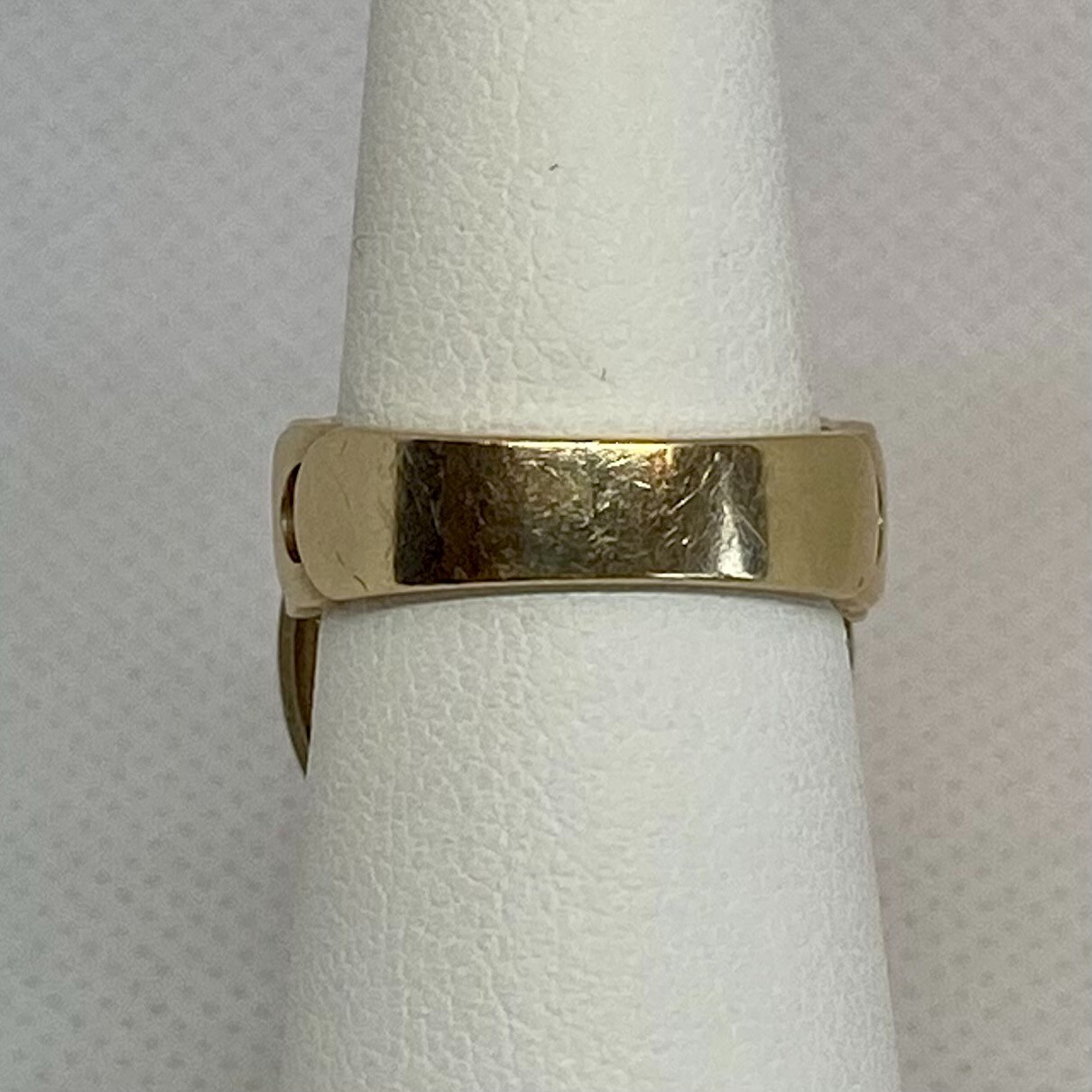 Vintage Norman Teufel 14 Karat Gold & Simulated Diamond Spinner Ring, circa 1972