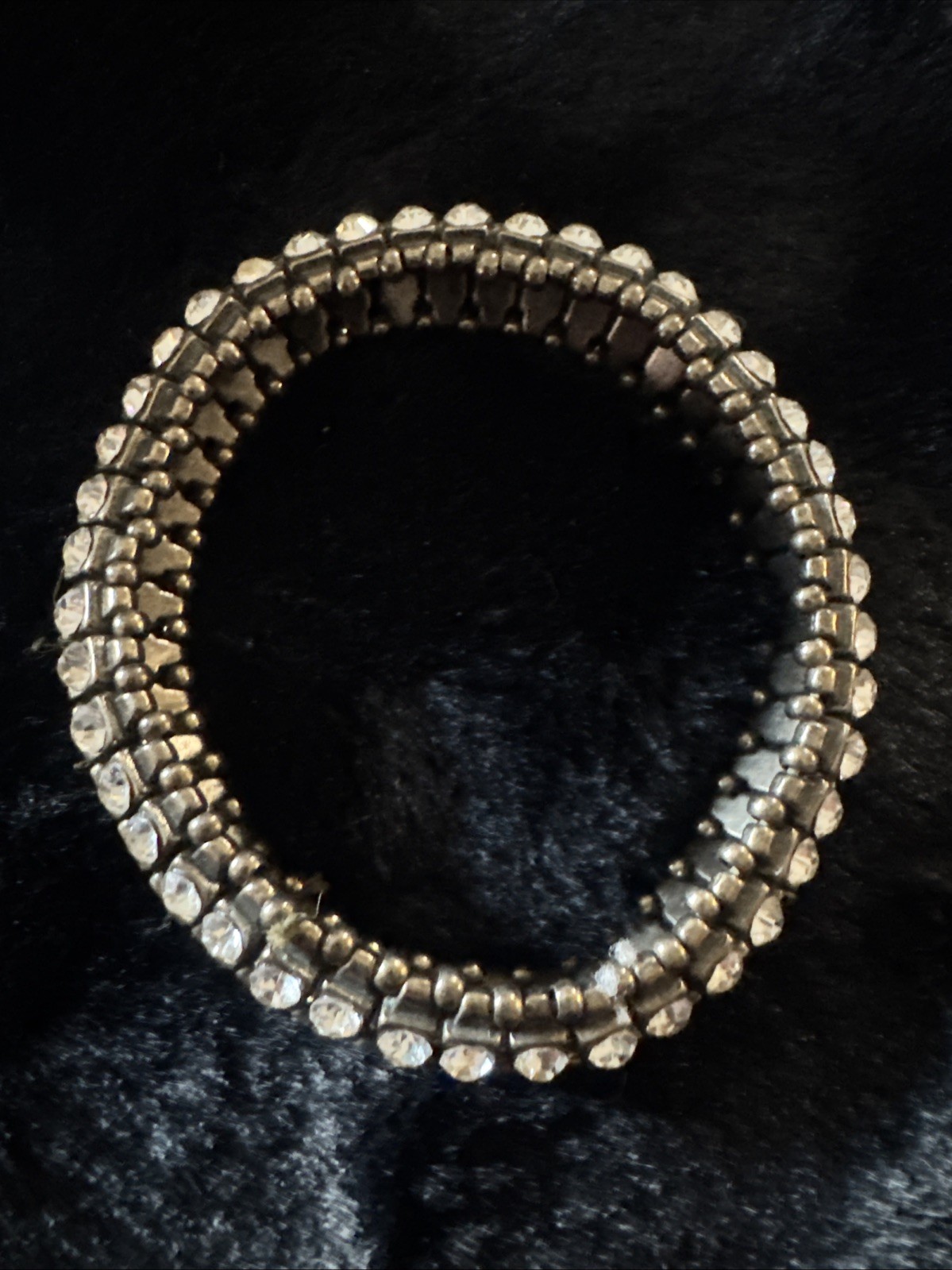 Vintage Prong Set Rhinestone Expanding Bracelet