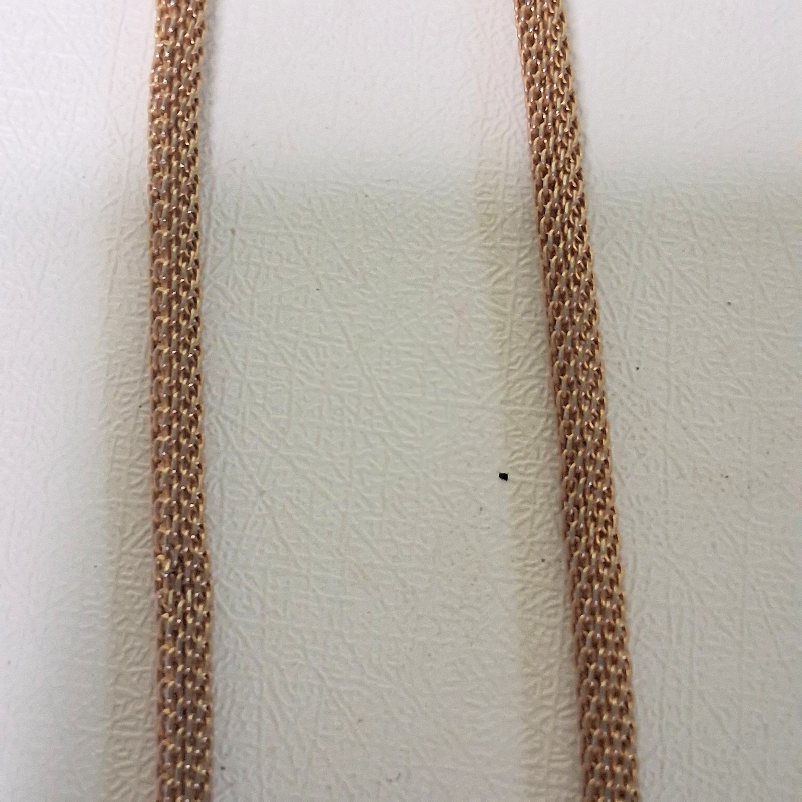 Gold Tone Mesh Chain Necklace Jewelry Minimalist Vintage