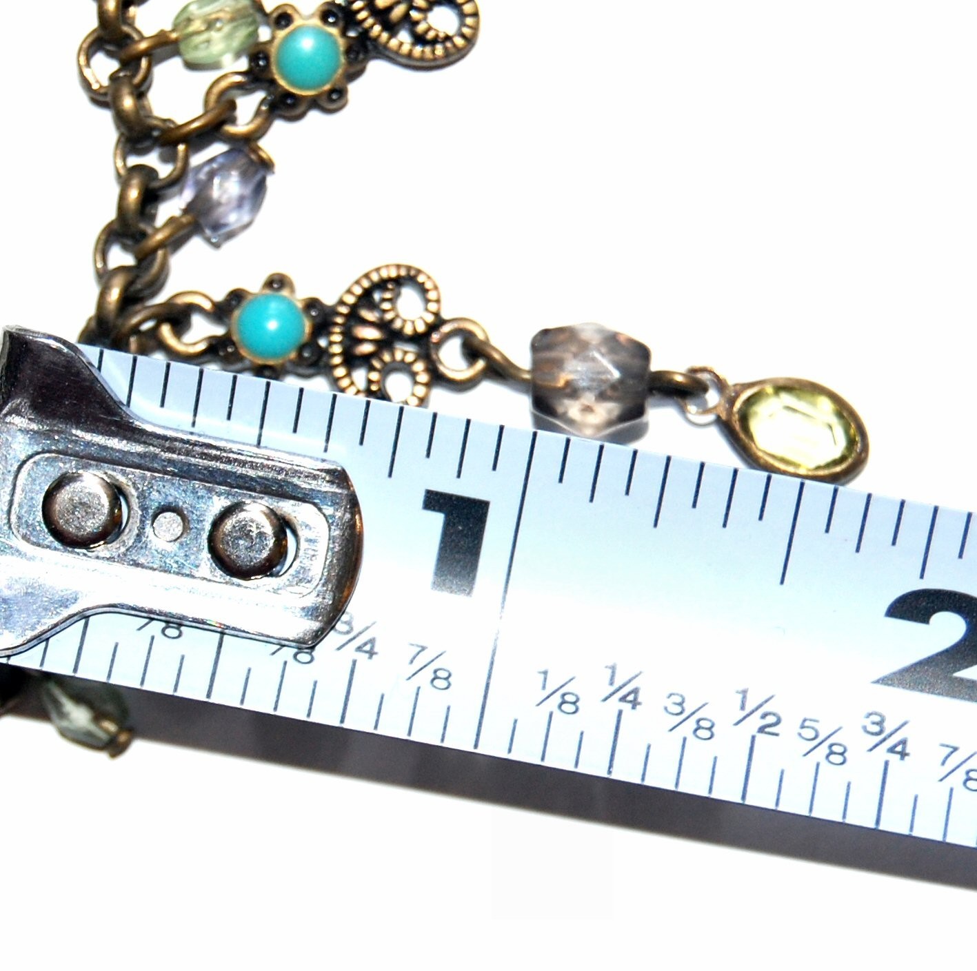 ANTIQUE BRONZE TURQUOISE VINTAGE STATEMENT VICTORIAN AVON NECKLACE #9