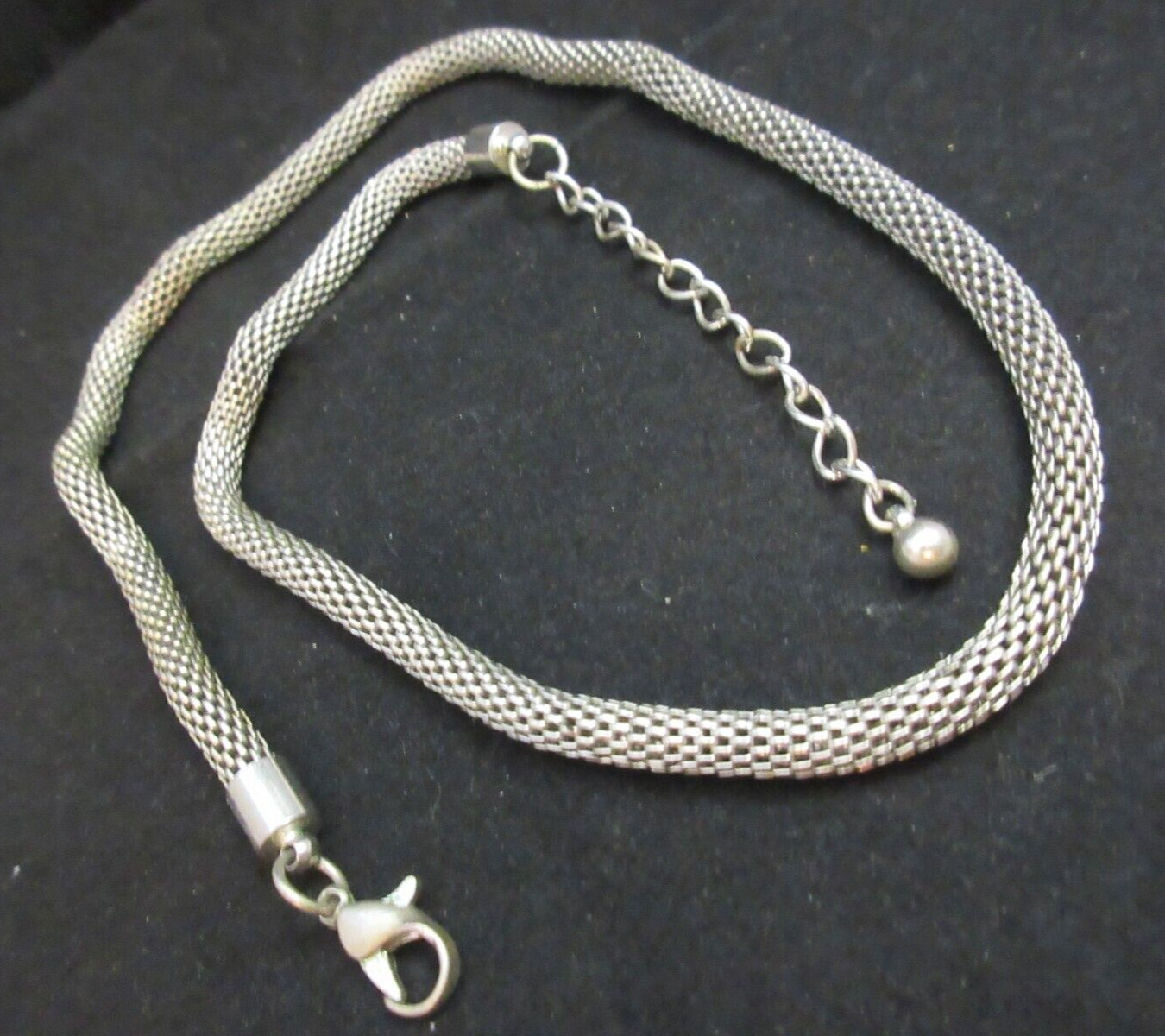 Vintage Silver Tone Mesh Chain Adjustable 18 3/4 – 21 1/2″ Long 3/16″ Thick