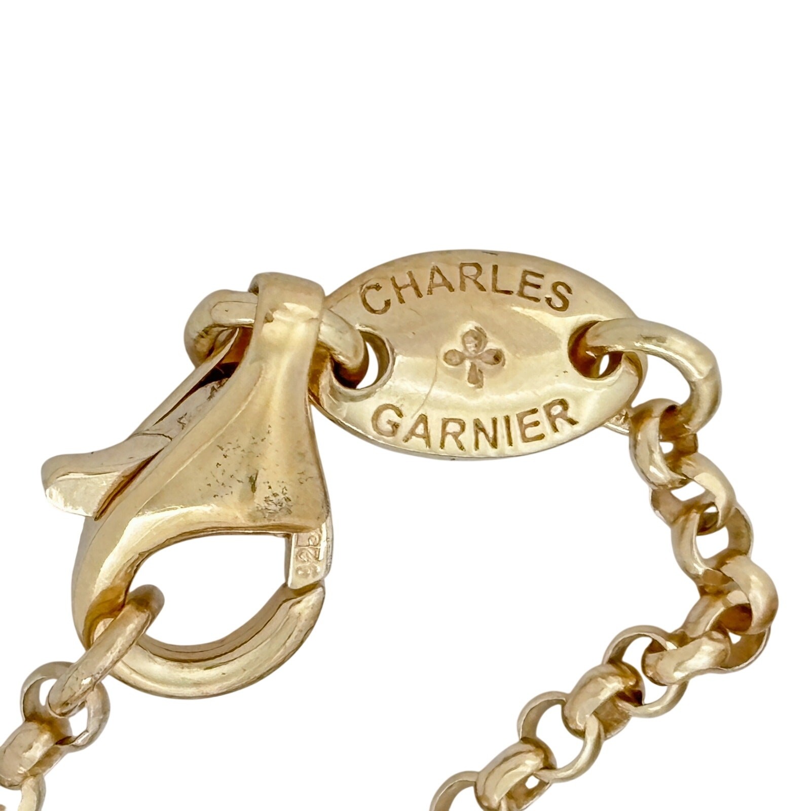 Vintage Charles Garnier Gold-Tone Oval Bead Station Necklace 16″, 17″, 18″