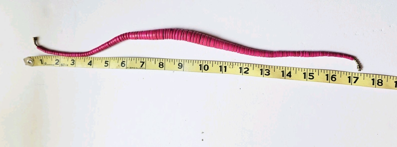 Vtg Wood Flat Pink Bead Necklace Barrell Clasp 17″ Tropical W Parrott Eearings