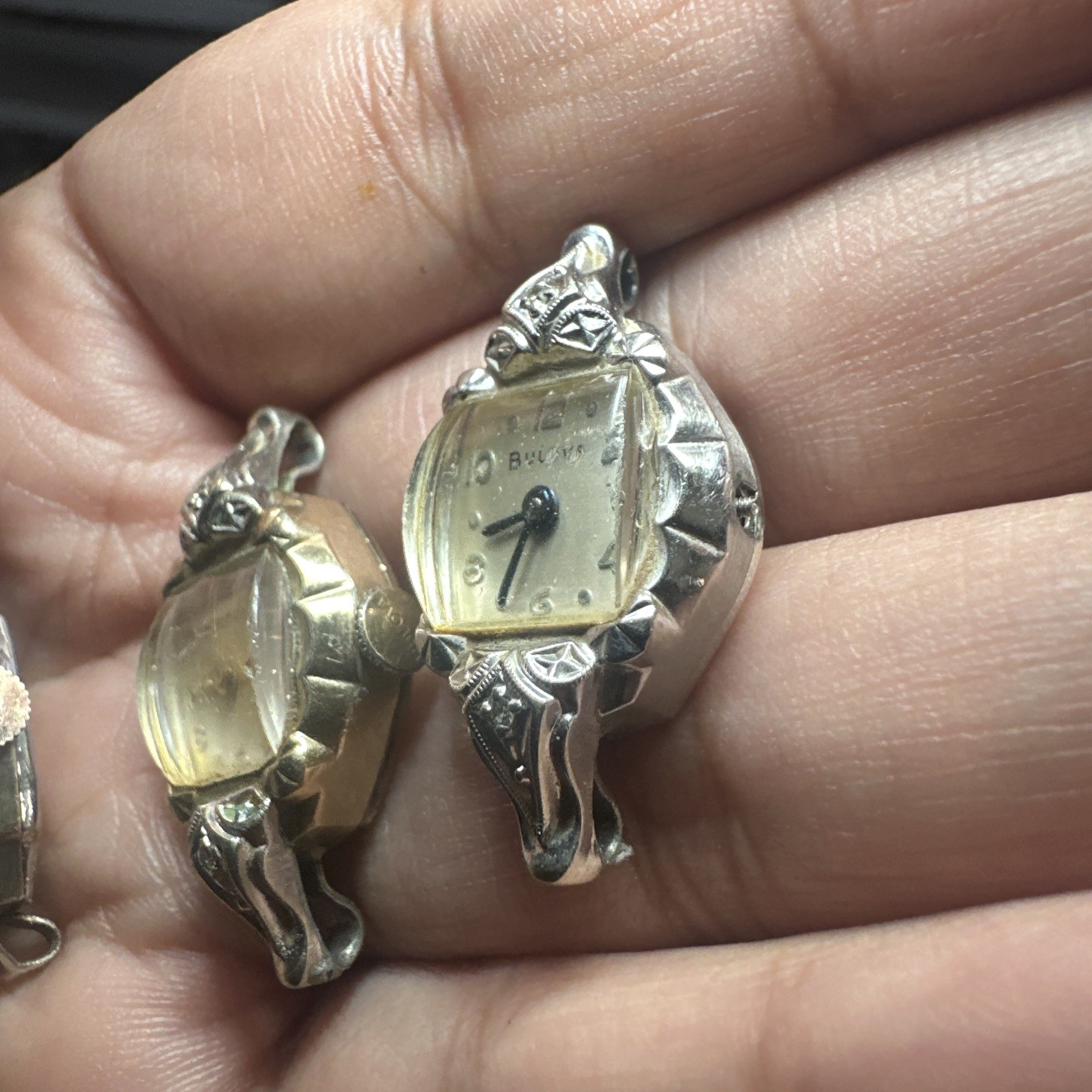 Vintage Lot Of 3 Bulova Dials Manual Winding Ladies Watch 10k Gold RGP – Repair