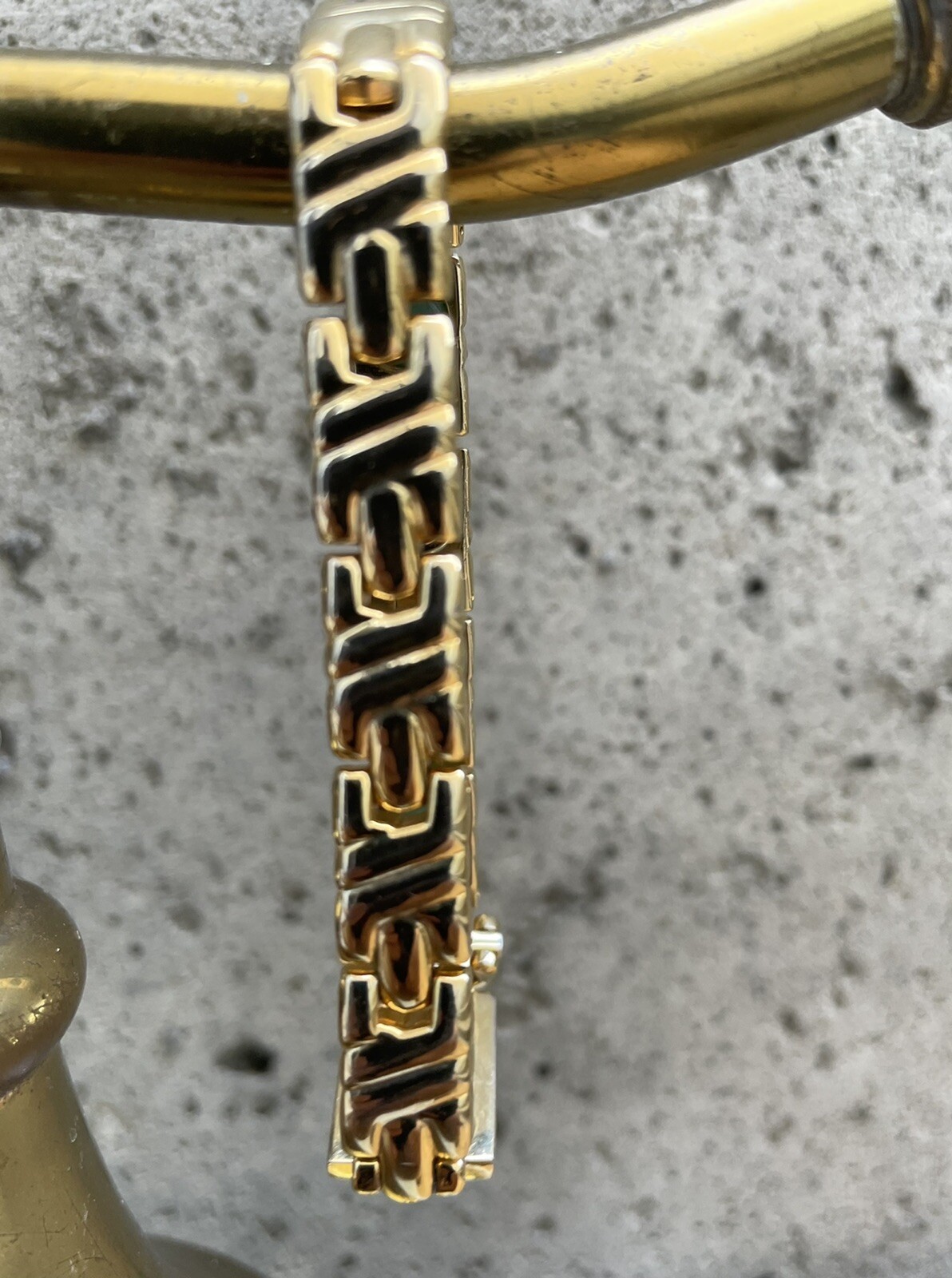 Vintage Bracelet Belt Buckle Gold Tone Link Adjustable Closure Magnetic Jewelry