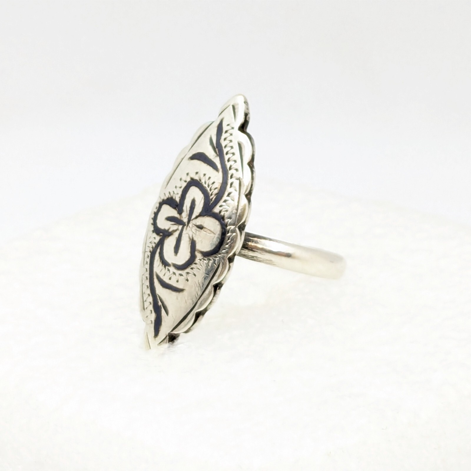 Vintage RING Silver⭐925 stamp Star USSR with Blackening -size: 7US (17.5mm)| #20