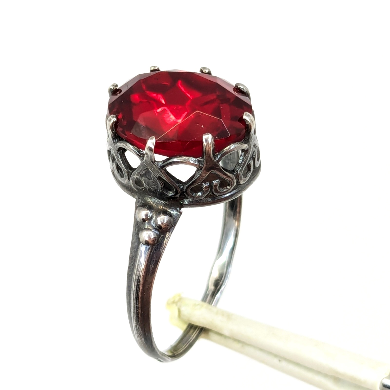 Vintage Luxury Soviet RING Silver⭐875 stamp Star USSR -size: 8US (18.5mm) UA #97