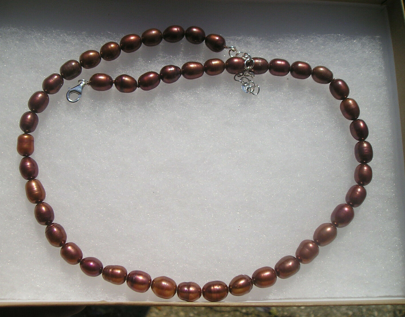 Pretty Brown Fresh Water Pearl Sterling 925 GSJ Necklace 20 1/4″