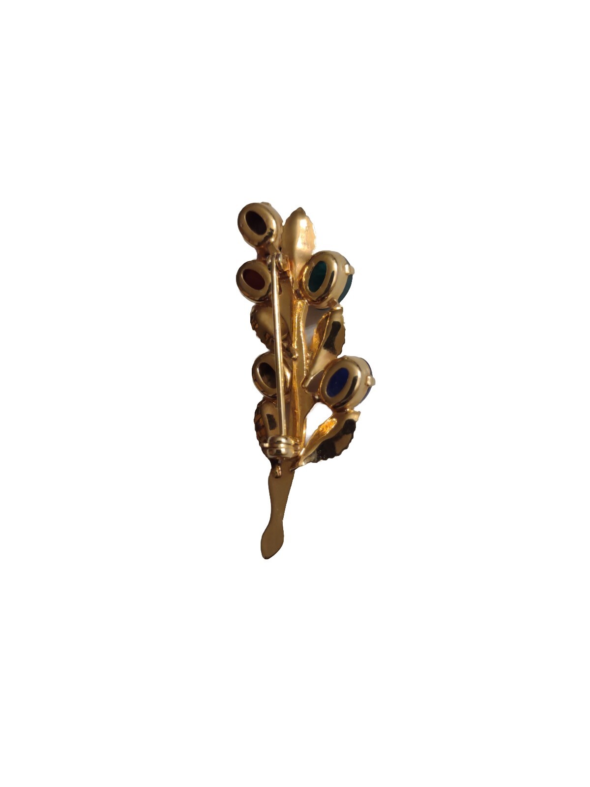 VINTAGE GOLD-TONE SCARAB LEAF PIN / BROOCH, approximately 2 inches length