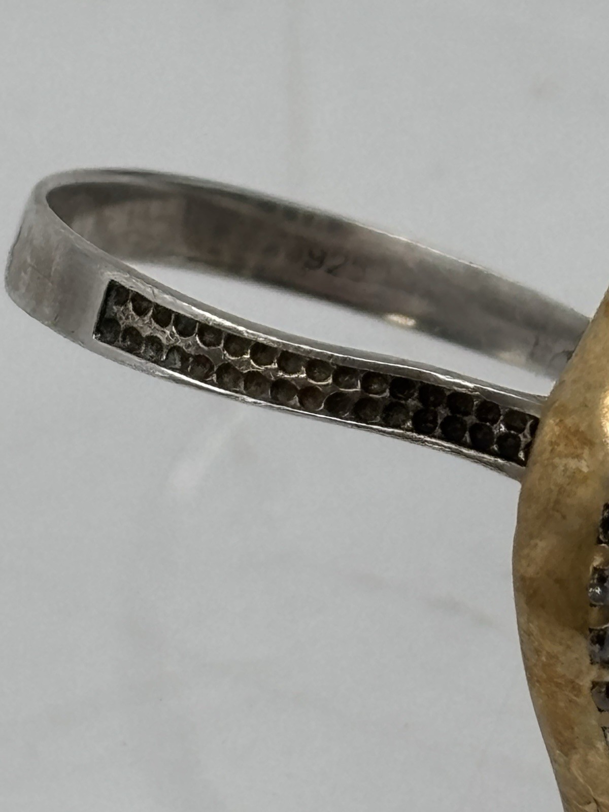 Sterling Silver 925 Turkish Rhombus Iolite Stone Ring Sz 8 Antique Unique