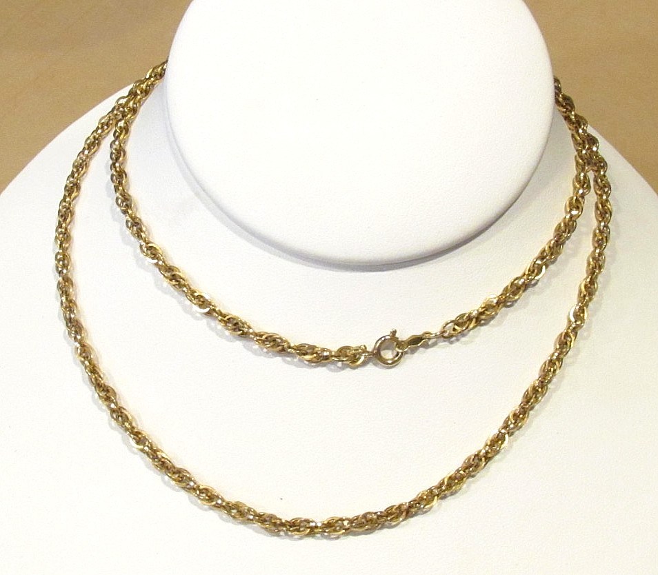 STUNNING! VTG 27.5” 12K GF Attleboro Co. (ACO) Chain Link Necklace 12.83g~3.5mm