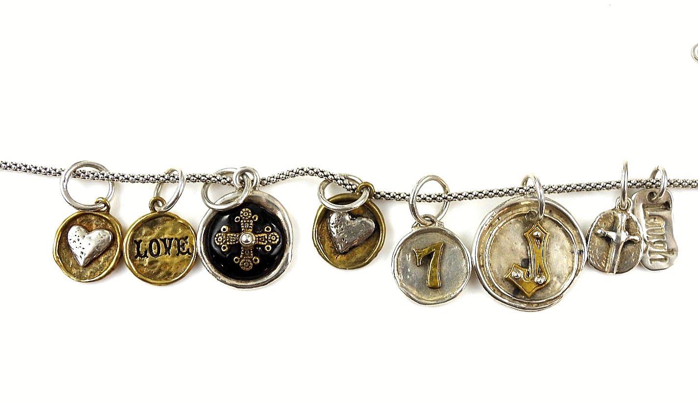 Waxing Poetic 925 Sterling Silver Popcorn Chain Necklace Charms Pendant Jewelry