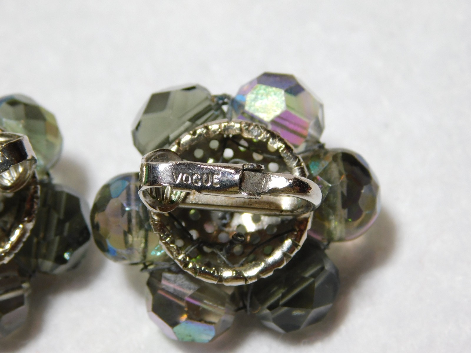 Pair of Vogue Flower Design Clasp On Earrings from An Estate Auction