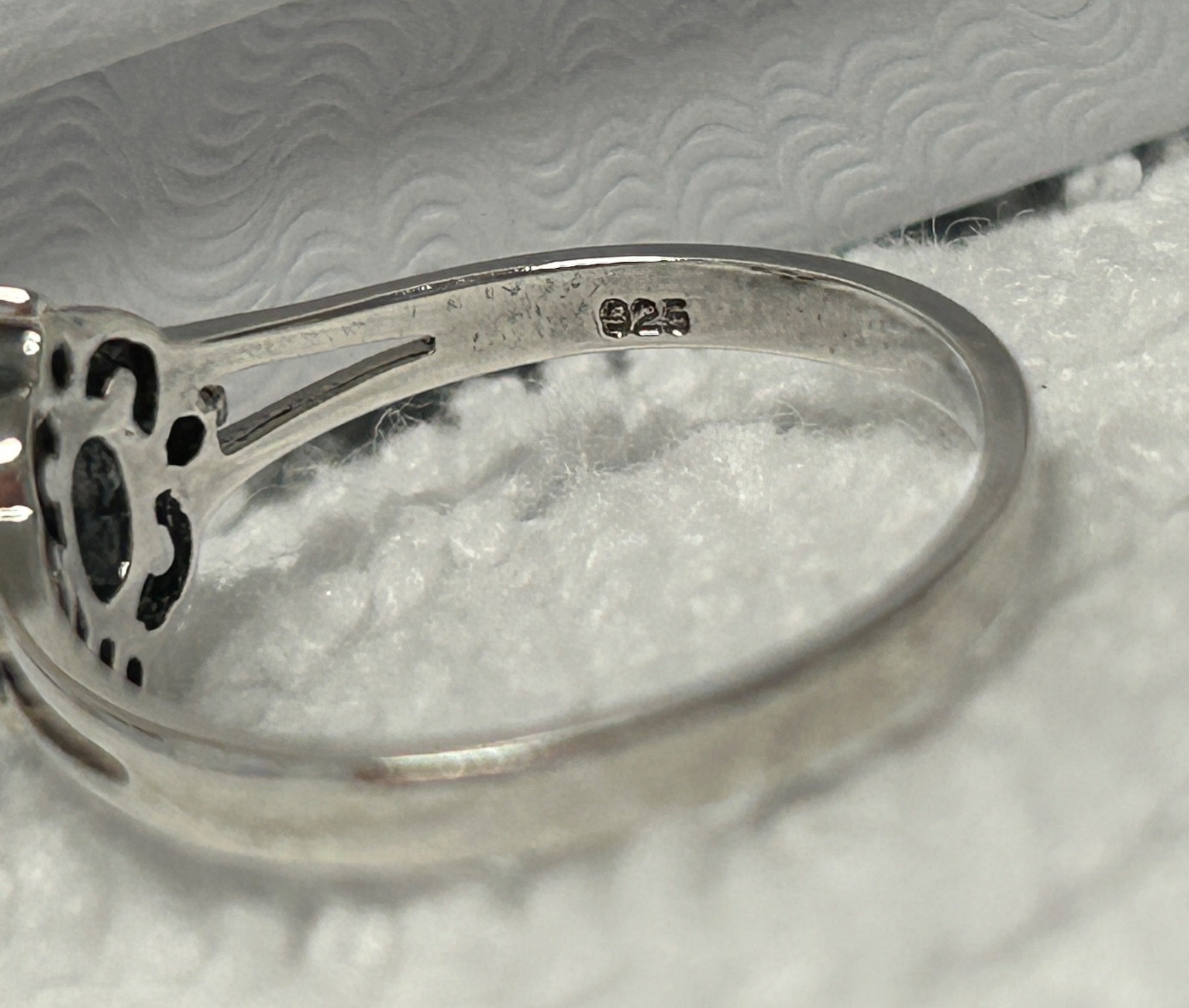 Vintage AVON Sterling Silver 925 Ring with Blue & White/Colorless Stones Size 8