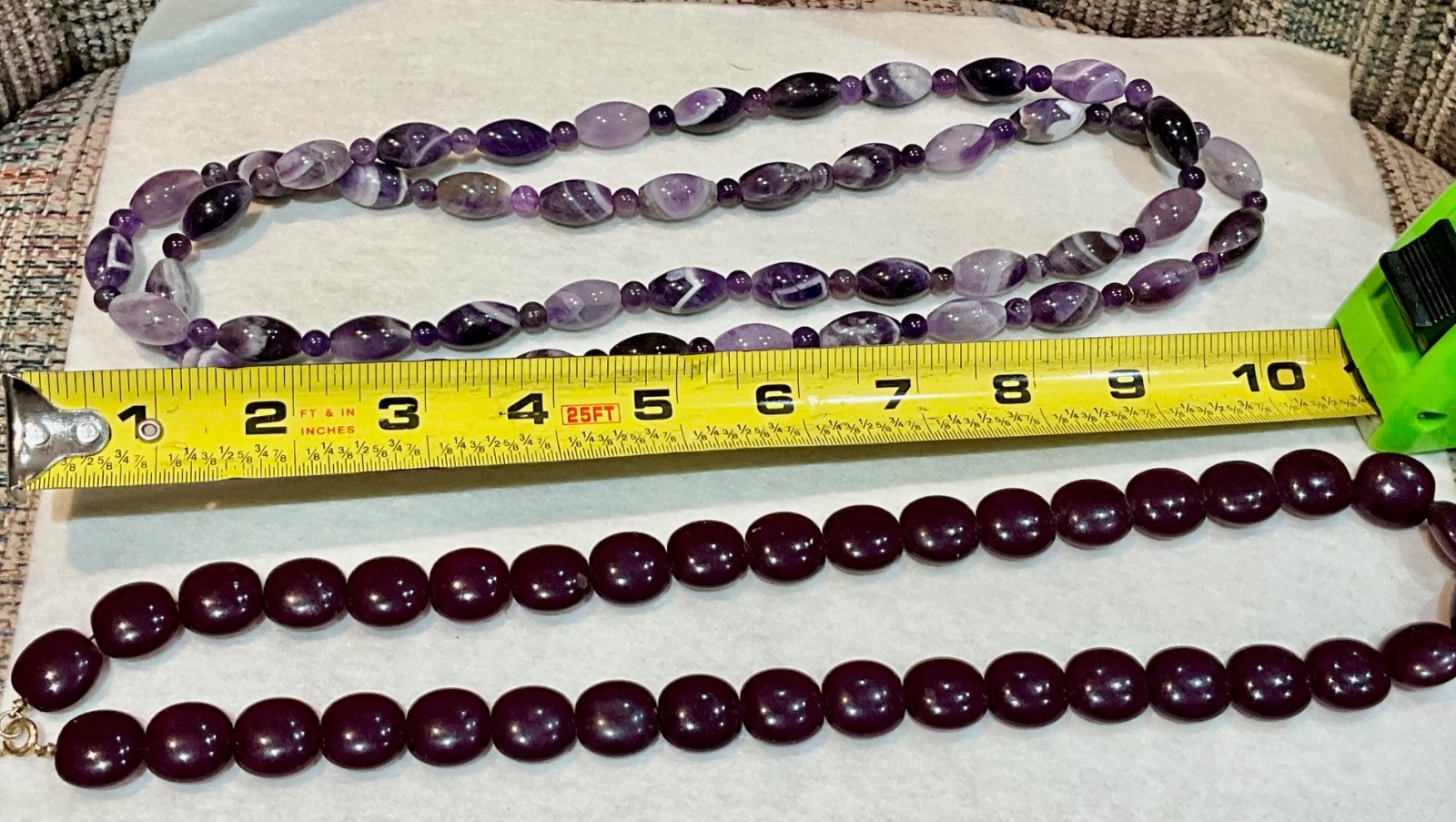 🔥Early 1980’s lot of 2 Amethyst necklace 9K Gold clasp