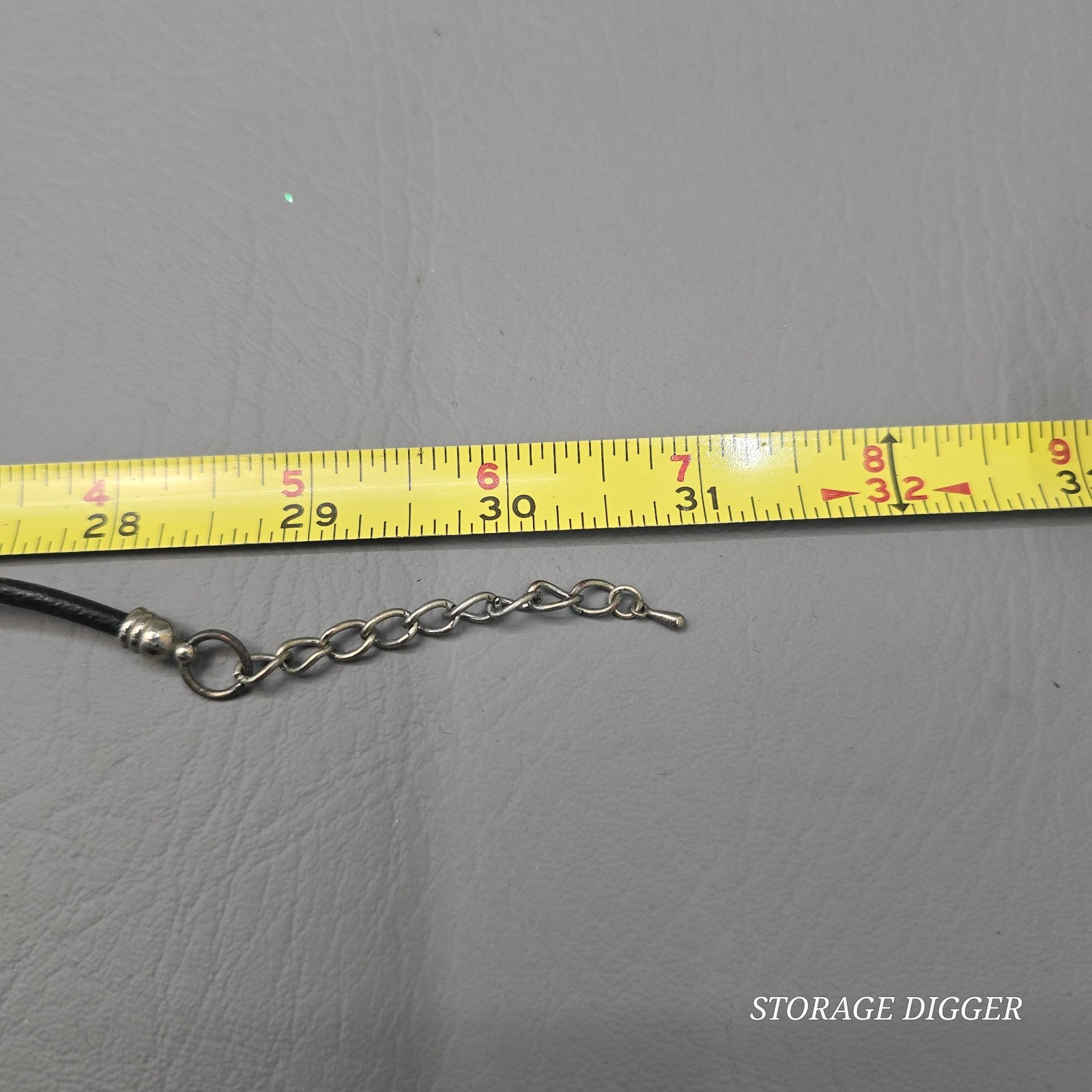 Vintage Silver Tone Metal with Black Onyx Pendant on Cord Necklace 31″ Long