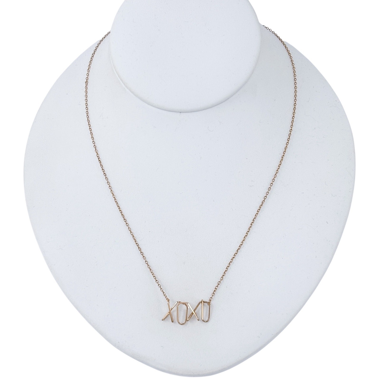Vintage 1/20 14K Gold-Filled XOXO Necklace 17-18″