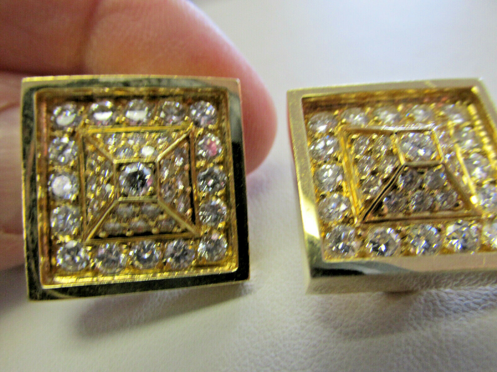 5.00 ctw VVS1 VS1 Diamond Earrings 18k Gold Heavy Duty Omega Backs MAKE OFFER