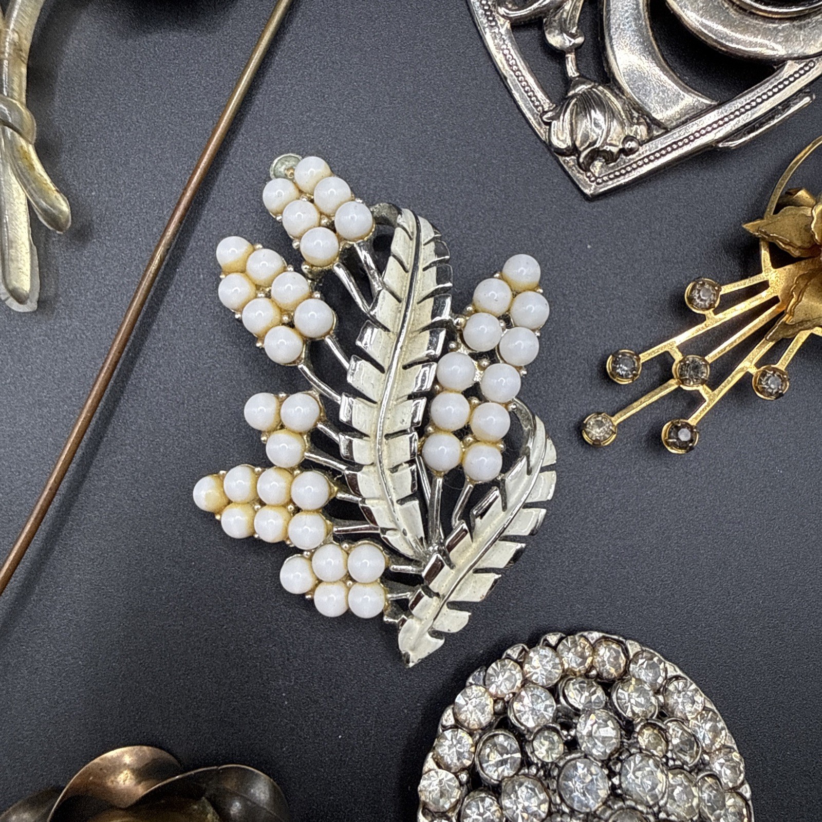 Vintage Brooch Lot For Repair Coro Unsigned Antique