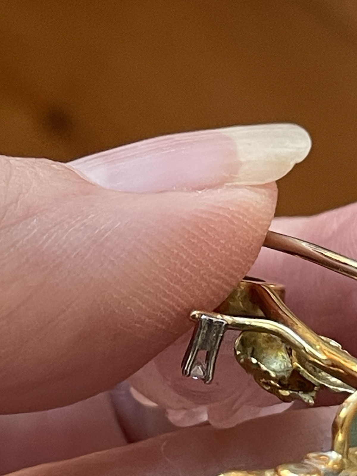 Stunning Vintage 750 18k Gold Jade Diamonds Rose Quartz Pin 13 Grams Rosebud