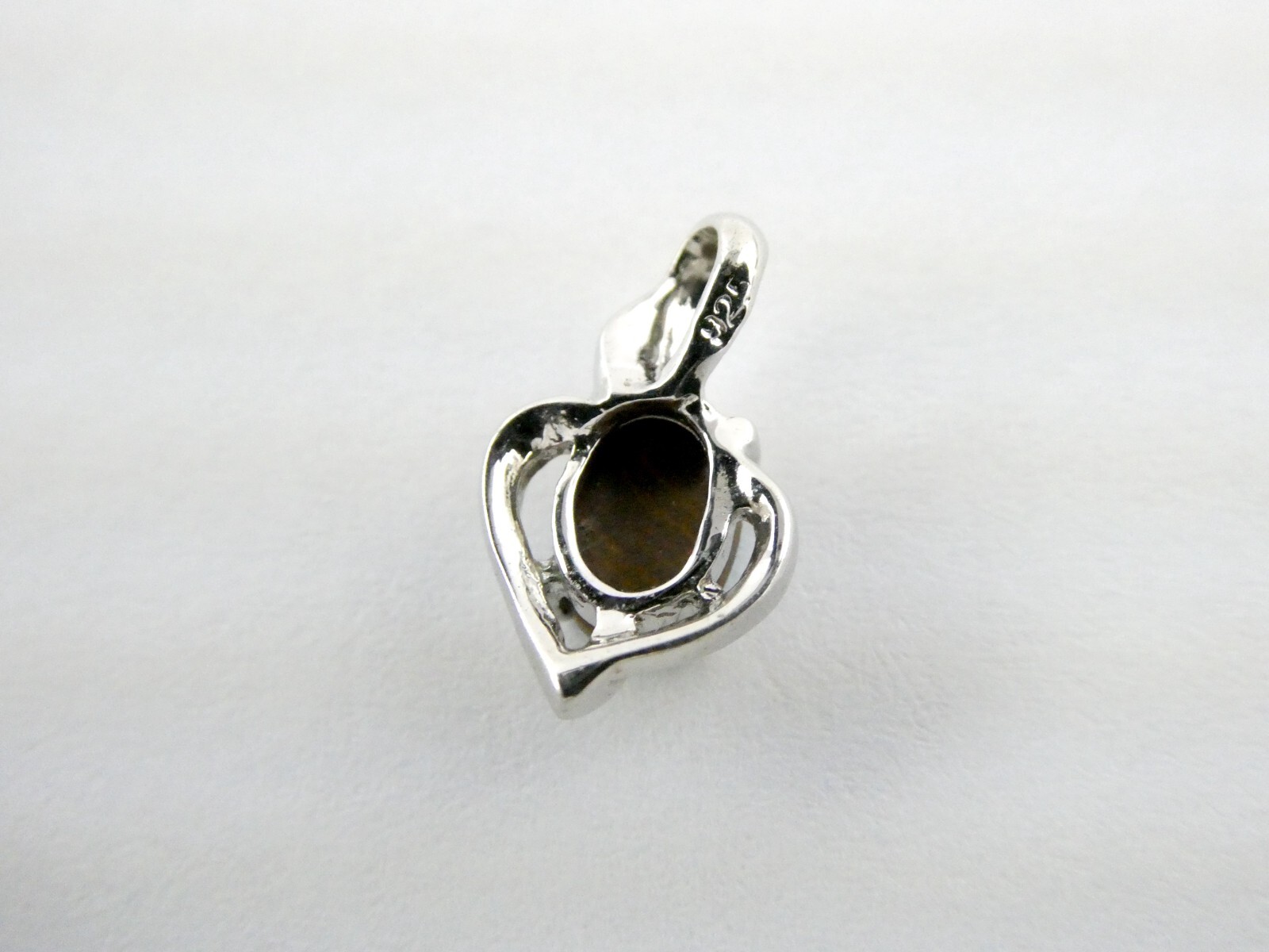 Sterling Silver Australian Blue Opal Doublet Pendant 925 .5 Inch Long .8g AS IS