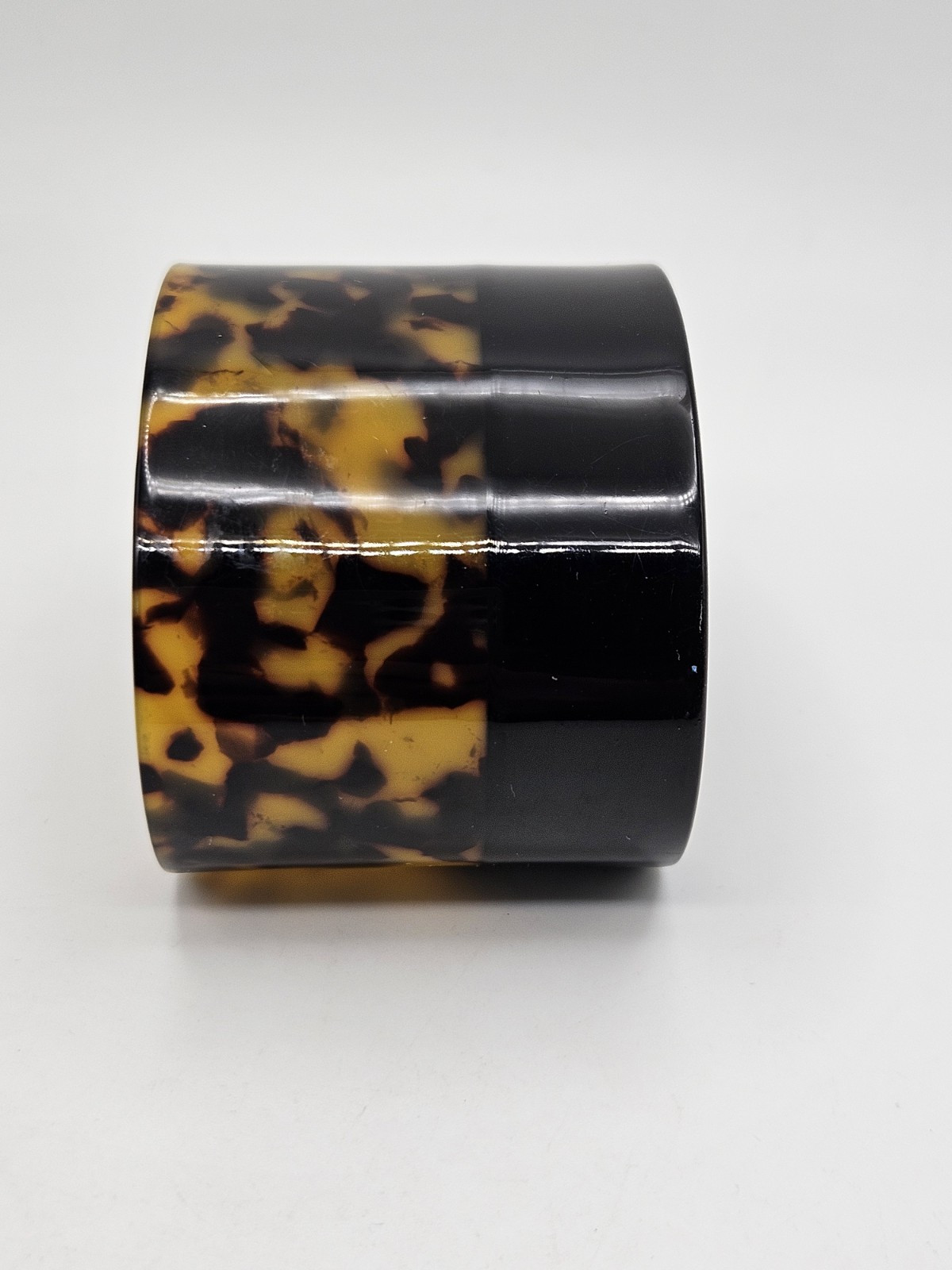 Vintage Faux Tortoise Shell Plastic Acrylic Wide Cuff Bracelet