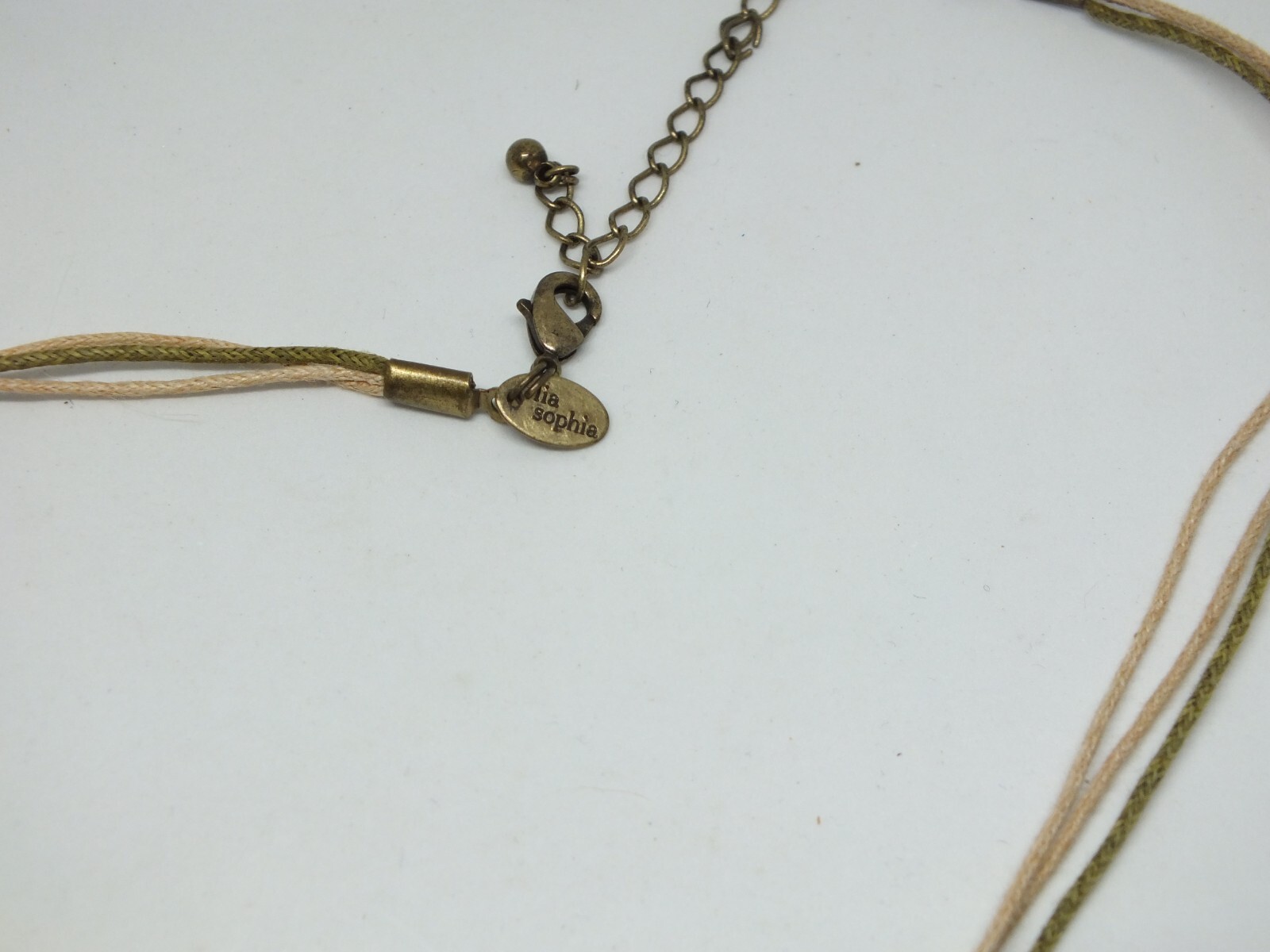 Beautiful Necklace Gold Tone Cord Chain Rhinestones Beads Signed LIA SOPHIA