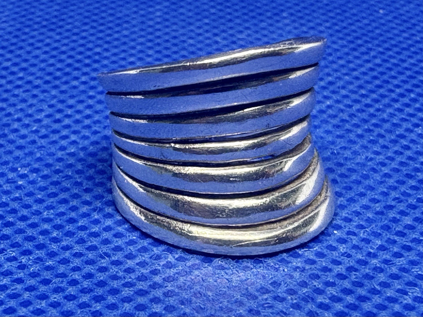(09) Saddle Modernist 6.9g 1970 Vintage 925 Sterling Silver Multi Ring Size 5.25
