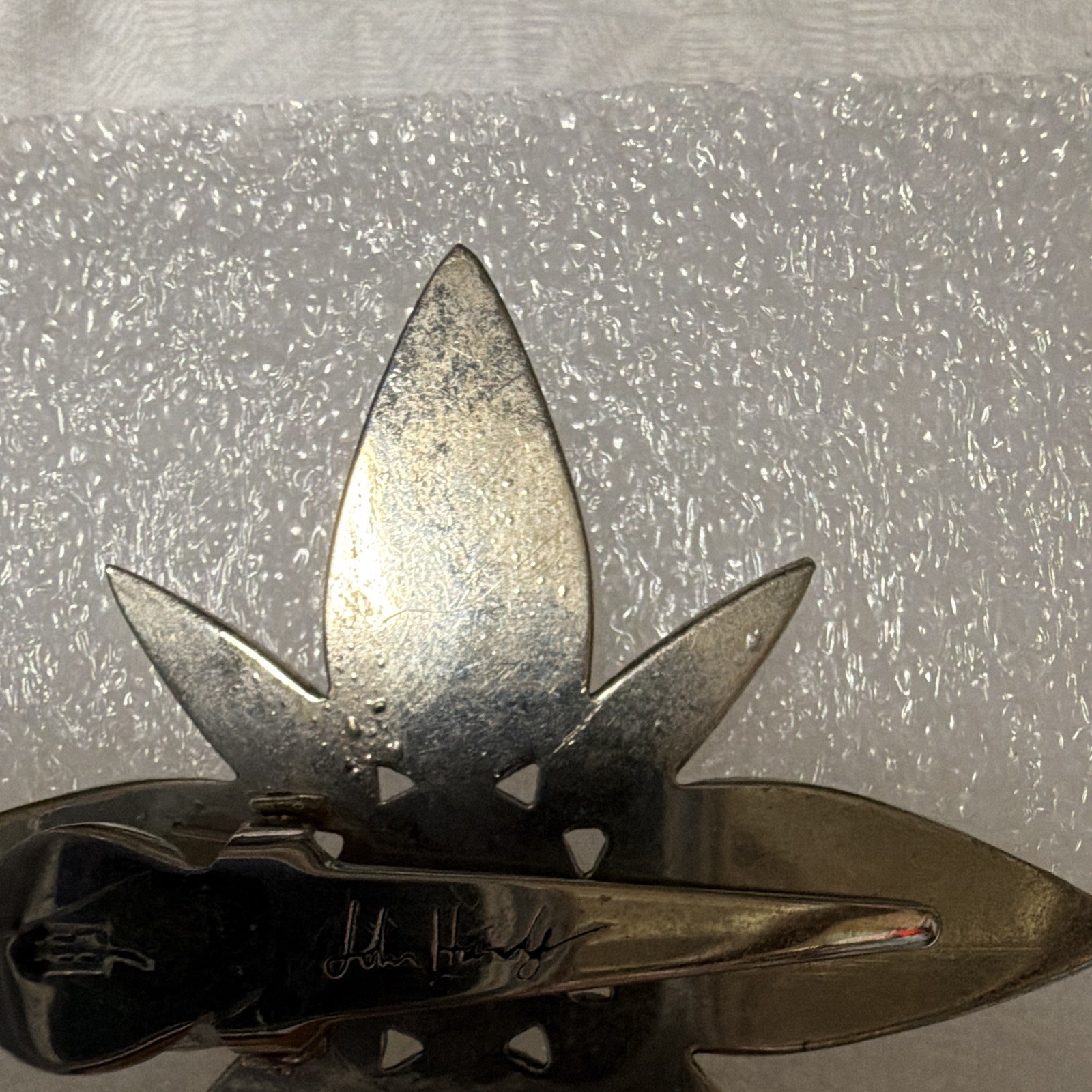 Vintage Signed John Hardy Starburst Bali Star Silver Tone Scarf Dress Clip