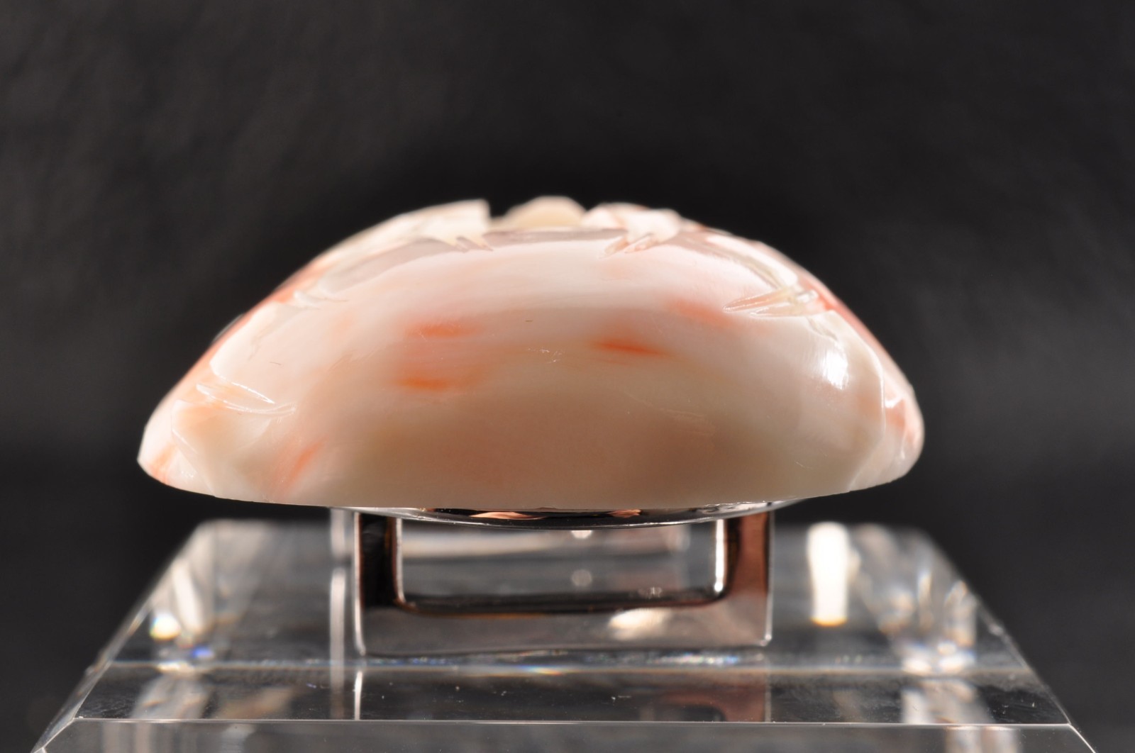 Angel skin coral OBIDOME “Peony” Certificate, (39mm (1.53in) total 135.5ct) box.