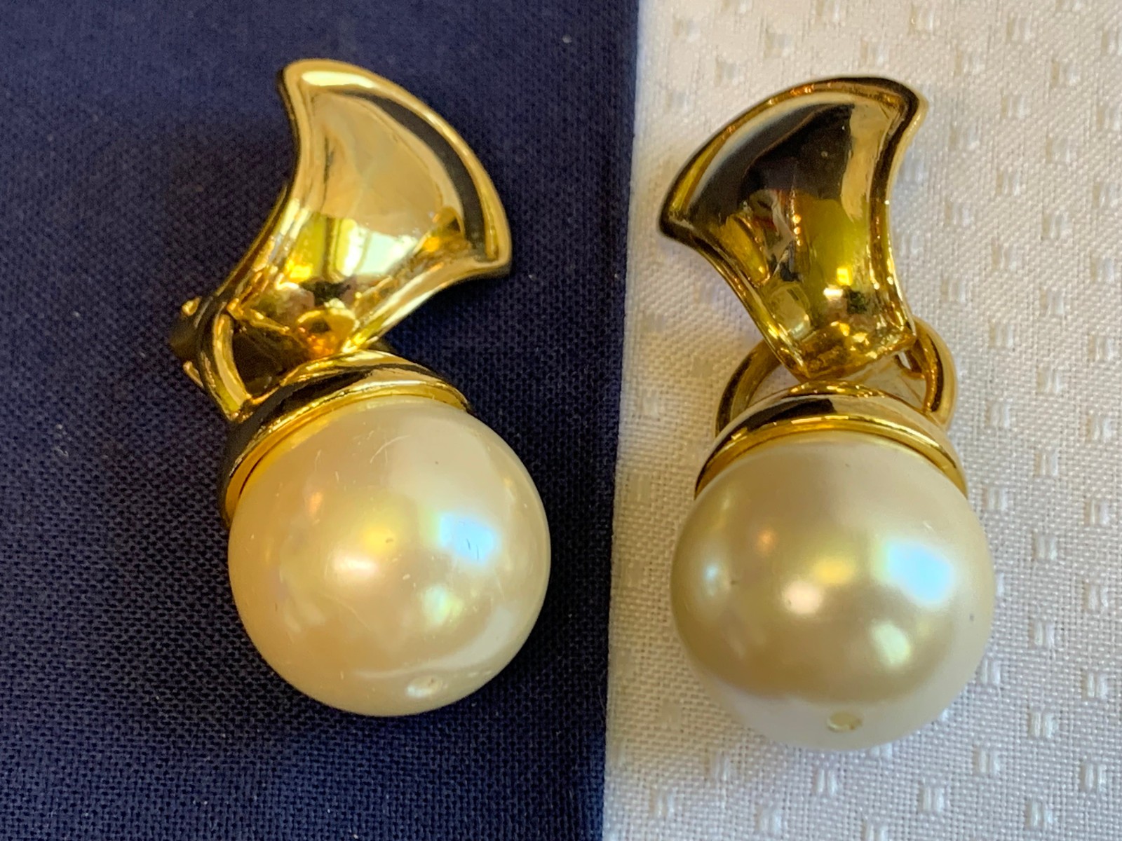 Vtg Clip-On Earring Lot Costume Jewelry Enamel Faux Gemstones / Pearl / Onyx