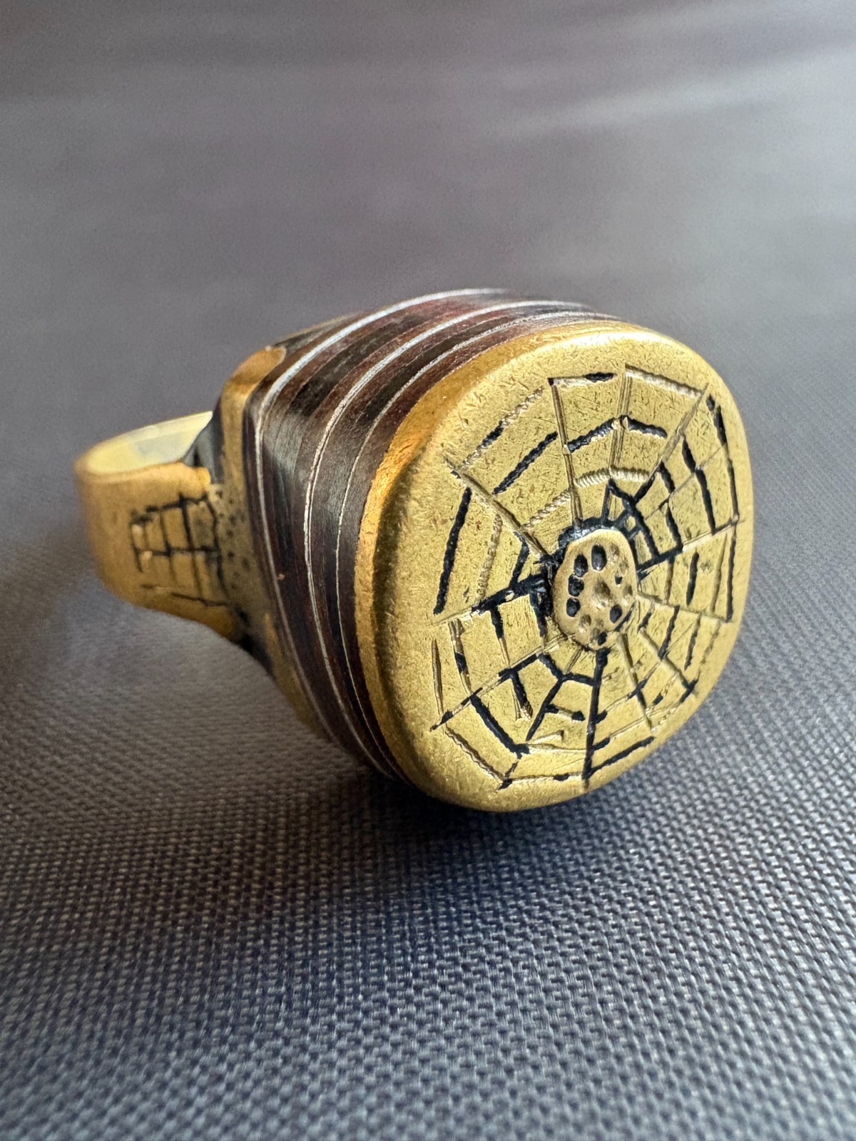 Vintage Moroccan Tuareg Brass Ring Berber Sahara Handmade Ring Brass Size 11 US